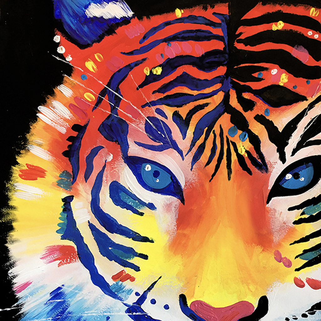 Image of Tiger tiger painting for Buckinghamshire paint nights
