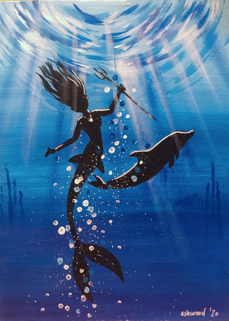 mermaid and dolphin