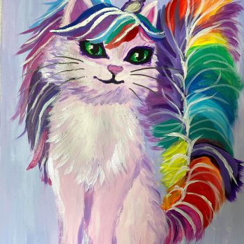 rainbow tailed unicorn kitten