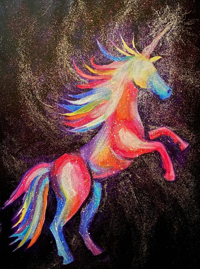 rainbow coloured unicorn