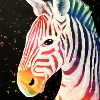 rainbow coloured zebra