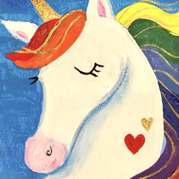 unicorn with rainbow mane