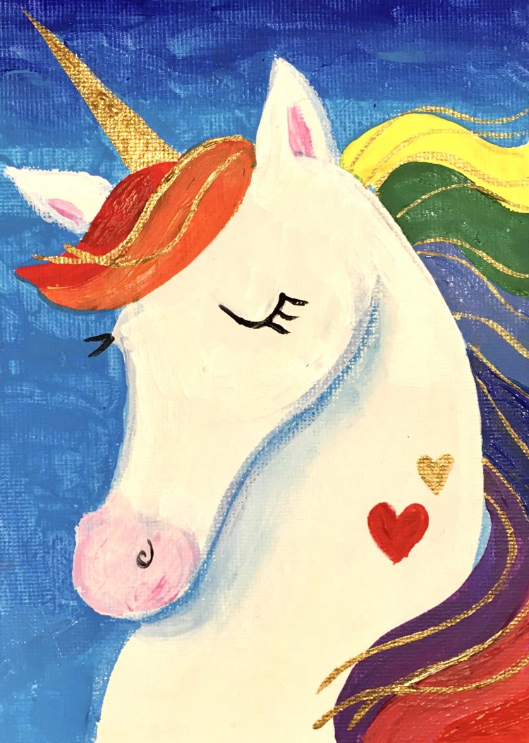 unicorn with rainbow mane
