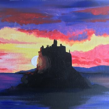 Castle with sunset