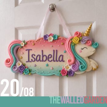 20th August - Ticket For "Unicorn Name Plaque " Family Workshop 2pm at The Walled Garden