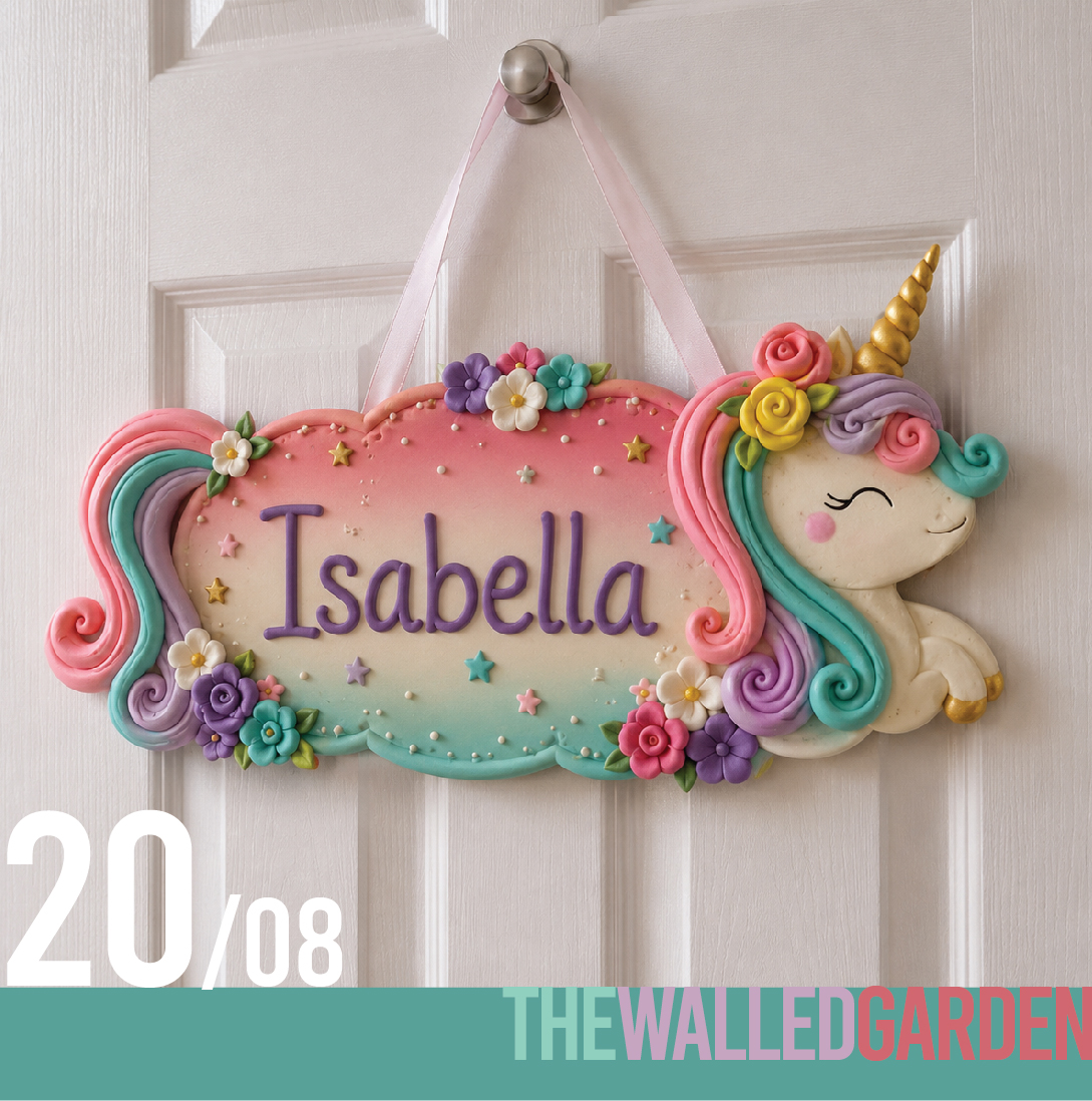 20th August - Ticket For "Unicorn Name Plaque " Family Workshop 2pm at The Walled Garden
